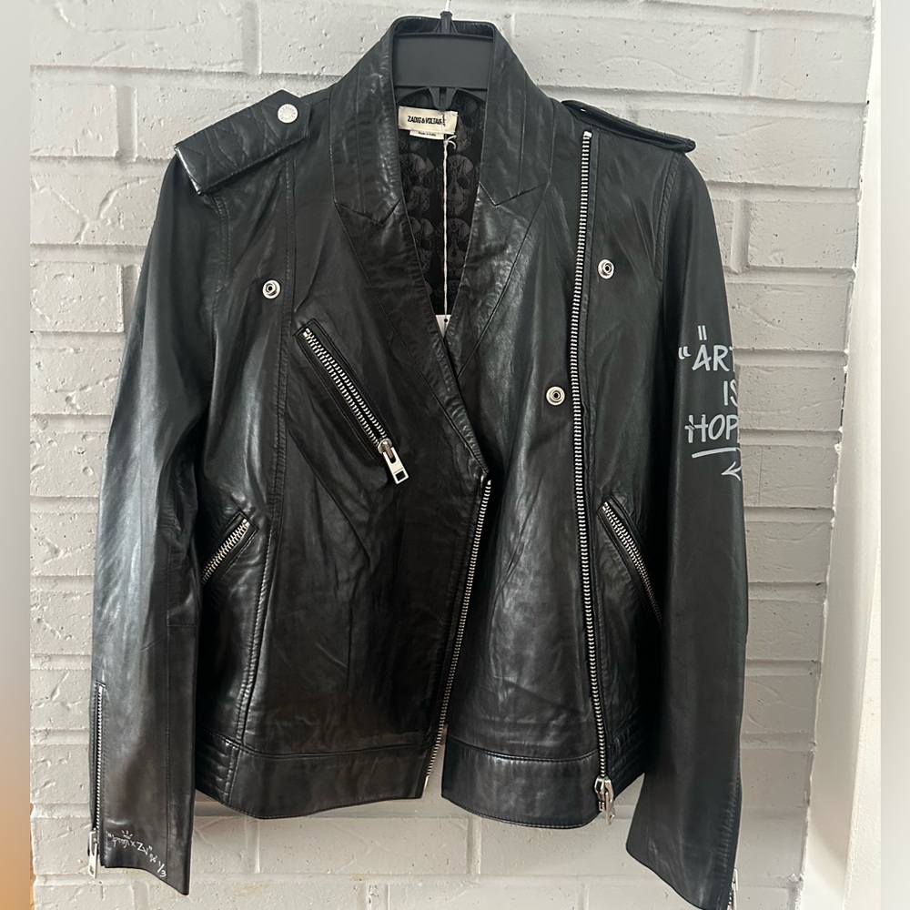 Zadig & Voltaire lamb leather jacket